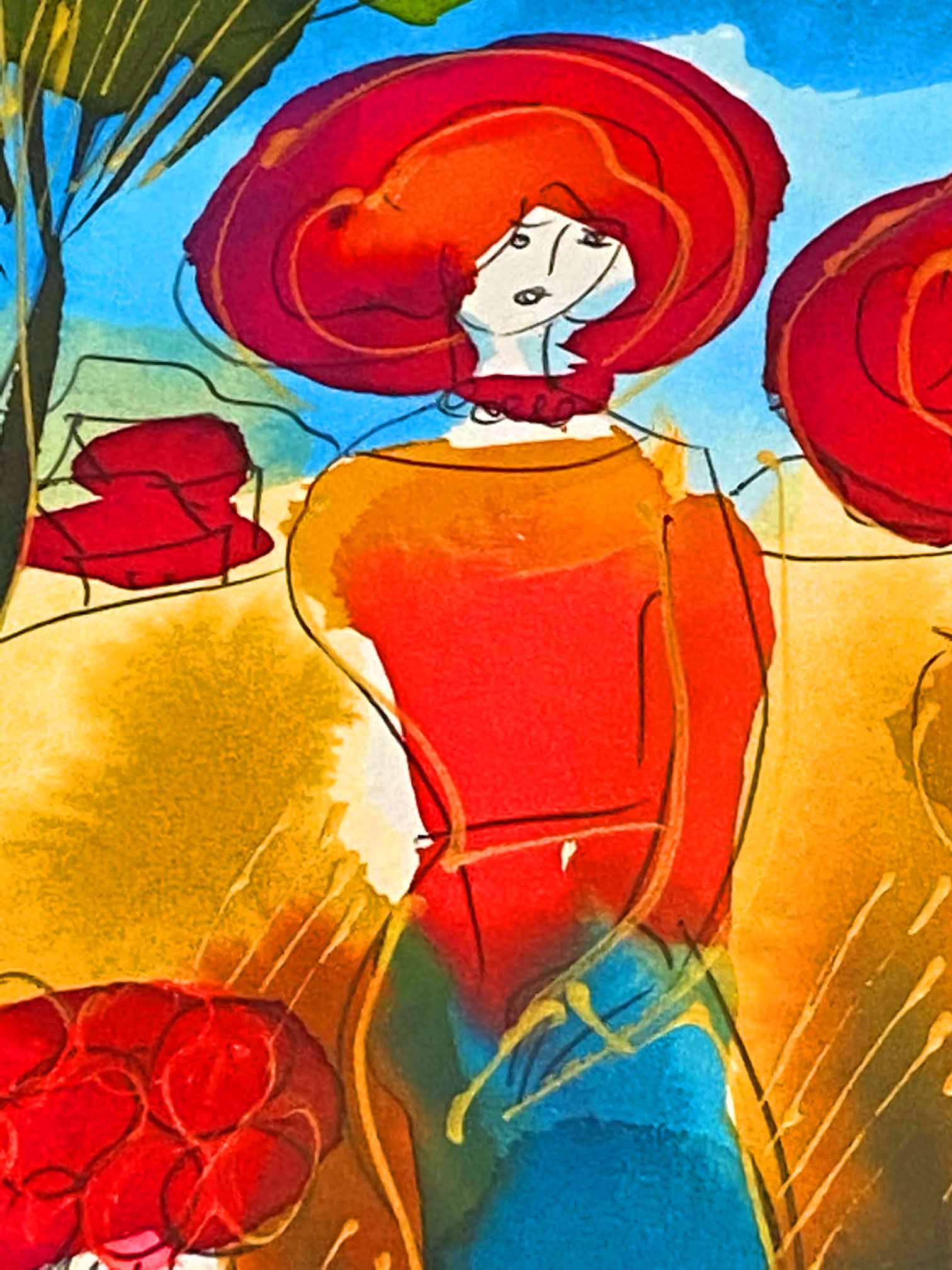 Moshe Leider Untitled Original Mixed Media Painting Artist Hand Signed Framed