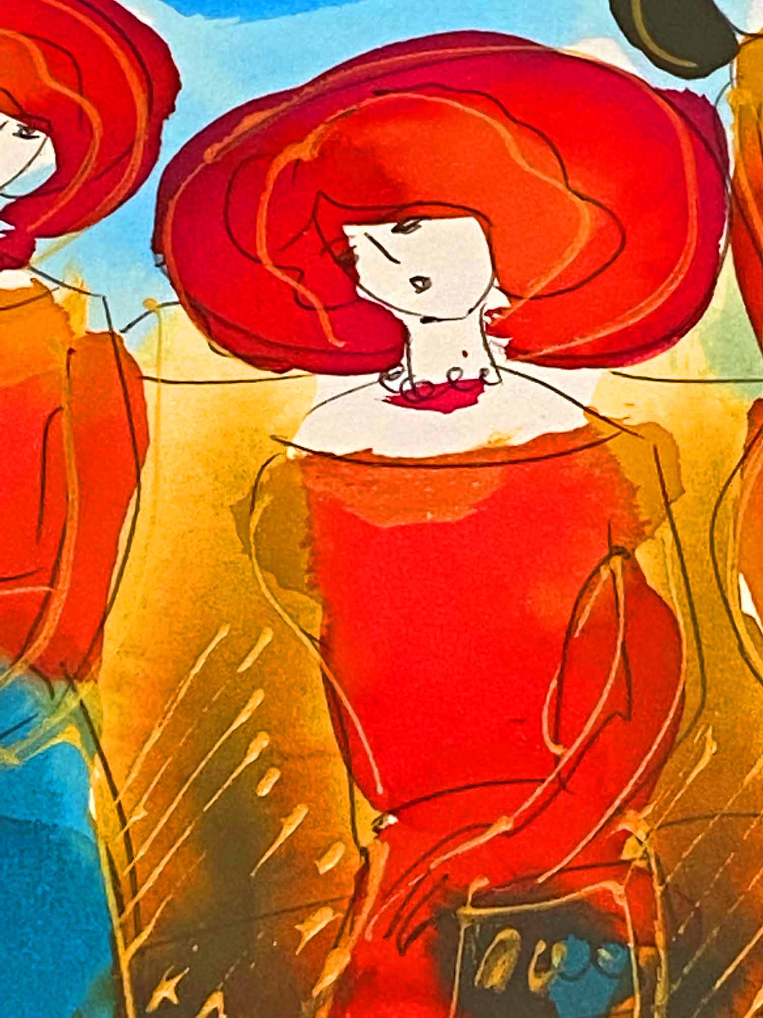 Moshe Leider Untitled Original Mixed Media Painting Artist Hand Signed Framed