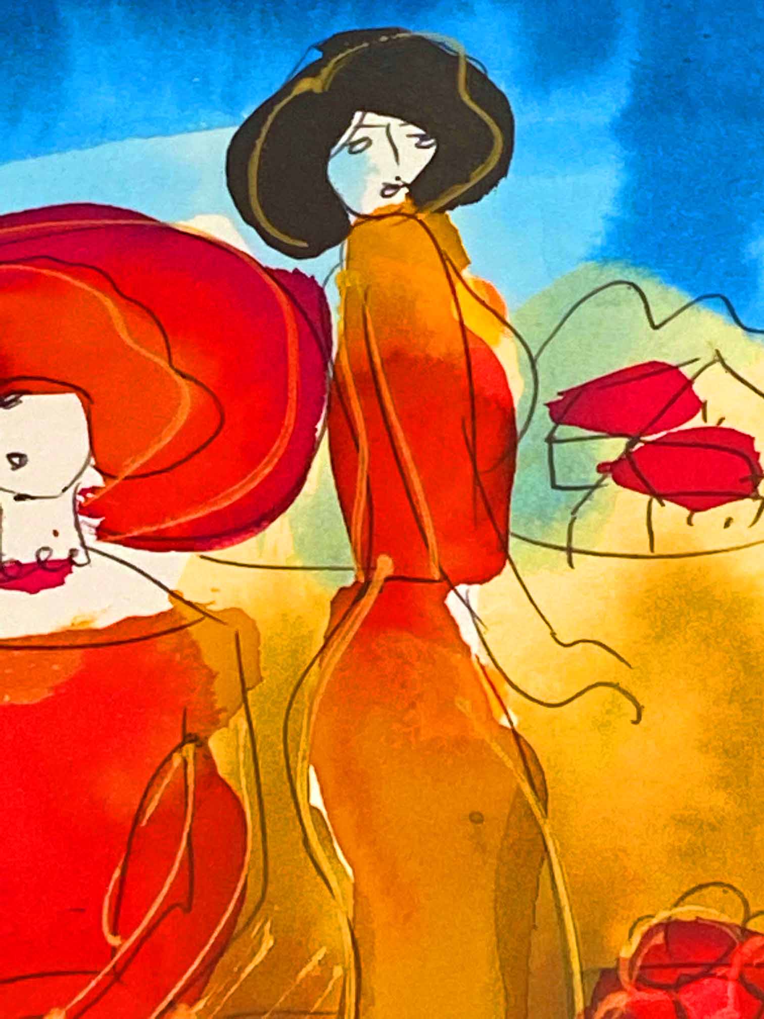 Moshe Leider Untitled Original Mixed Media Painting Artist Hand Signed Framed