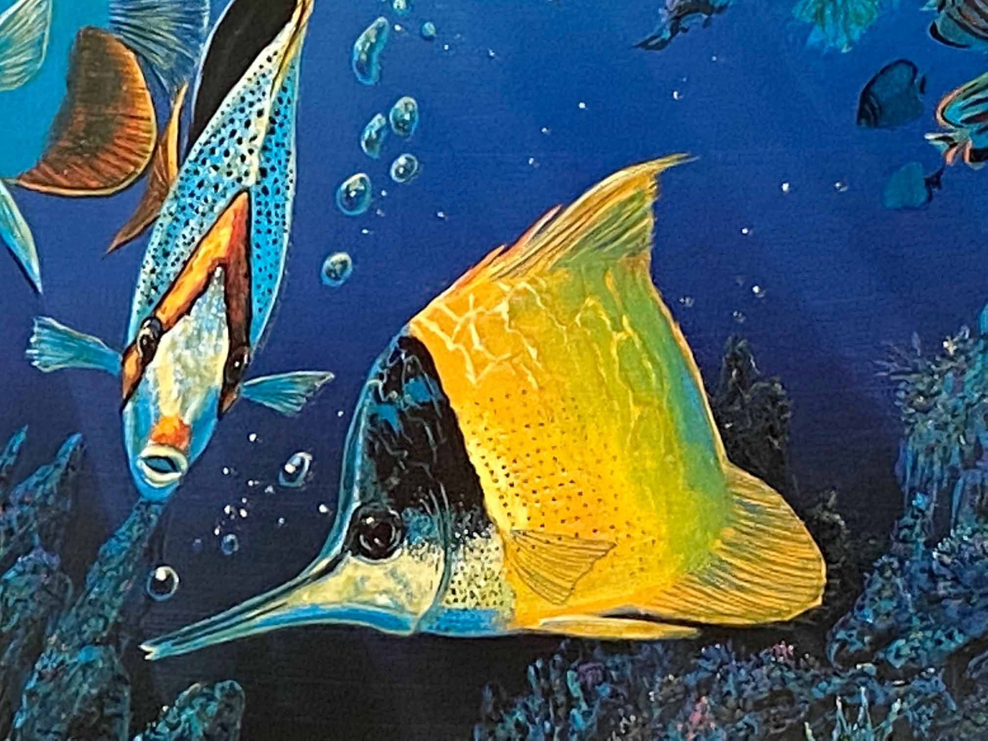 Undersea Waltz Robert Lyn Nelson Mixed Media Print Artist Hand Signed and Numbered