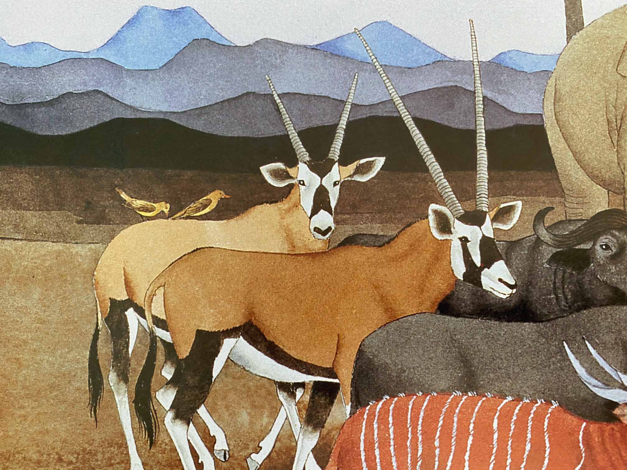Noah and the Animals Tony Chen Artist Proof Lithograph on Paper Artist Hand Signed and AP Numbered