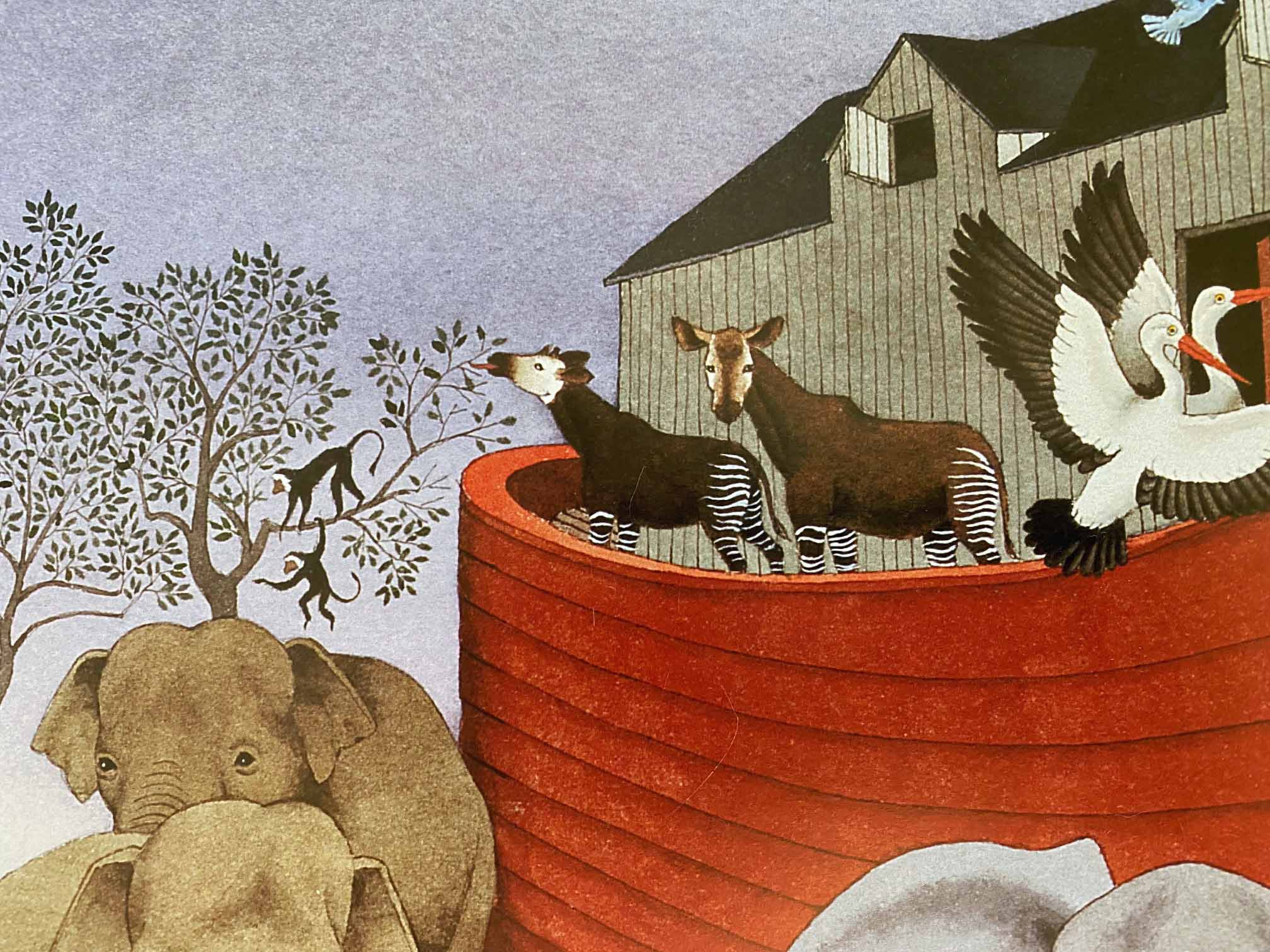 Noah and the Animals Tony Chen Artist Proof Lithograph on Paper Artist Hand Signed and AP Numbered