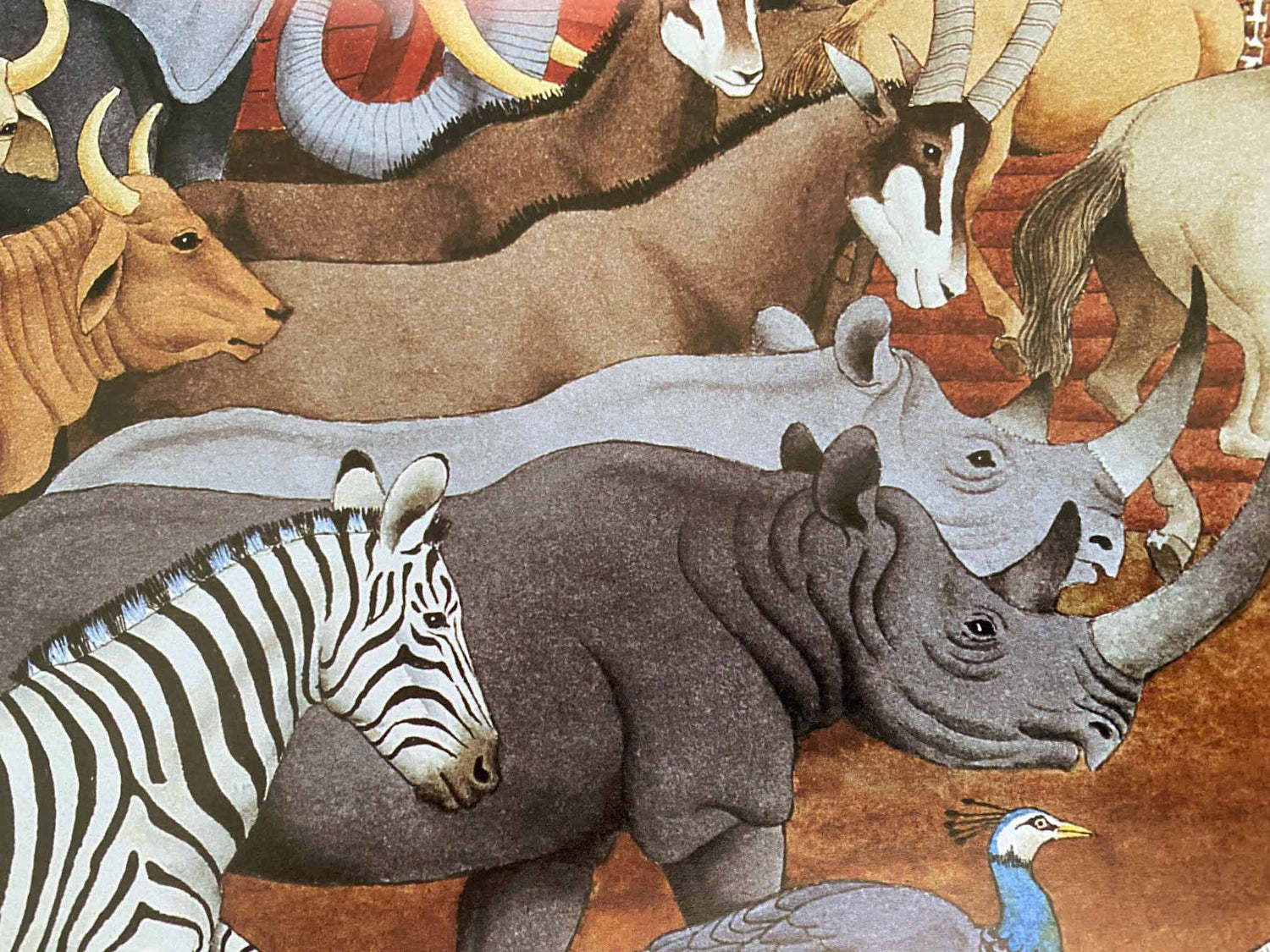 Noah and the Animals Tony Chen Artist Proof Lithograph on Paper Artist Hand Signed and AP Numbered