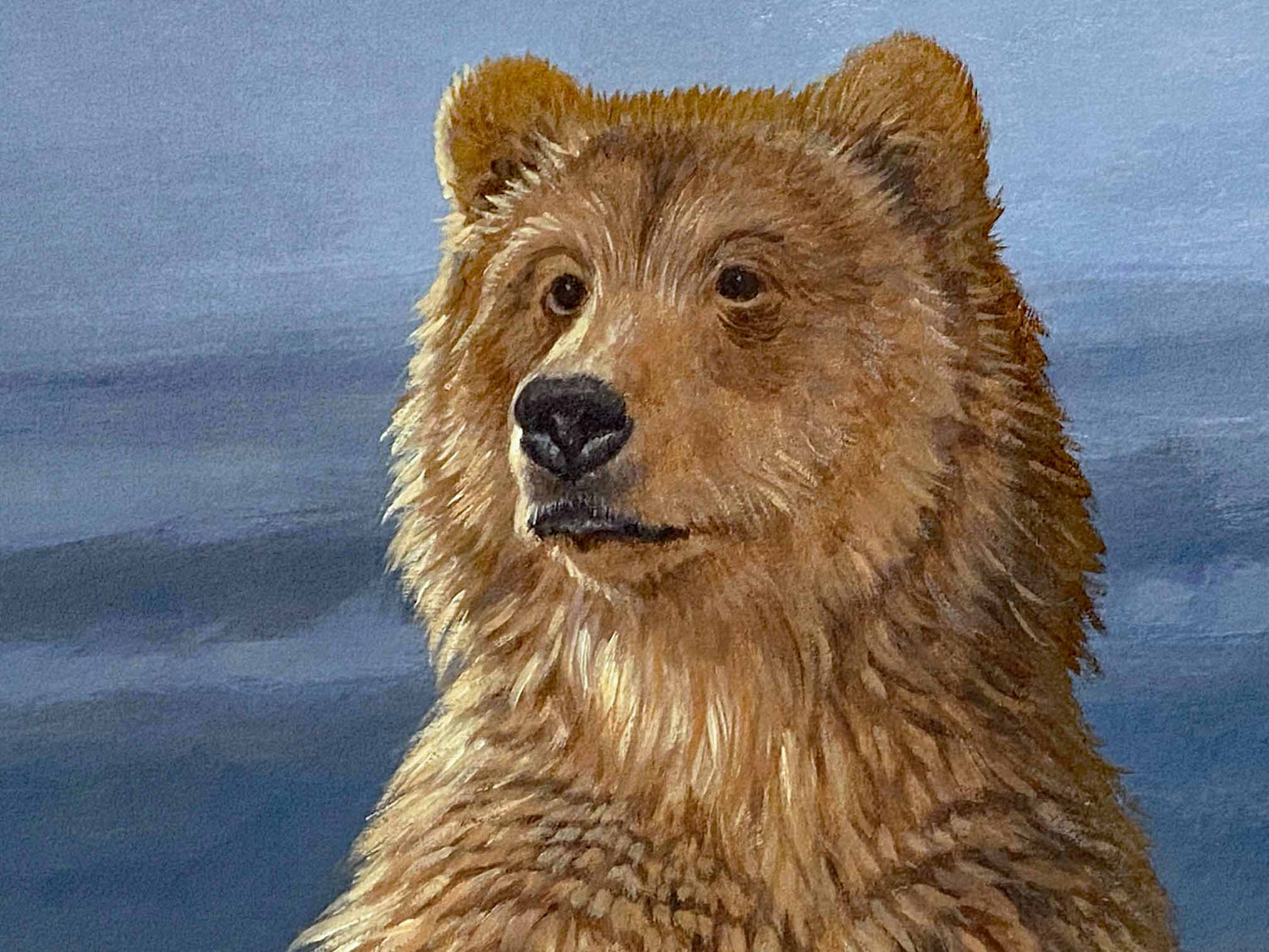 Grizzly Encounter Larry Fanning Artist Proof Lithograph Print on Paper Artist Hand Signed and AP Numbered