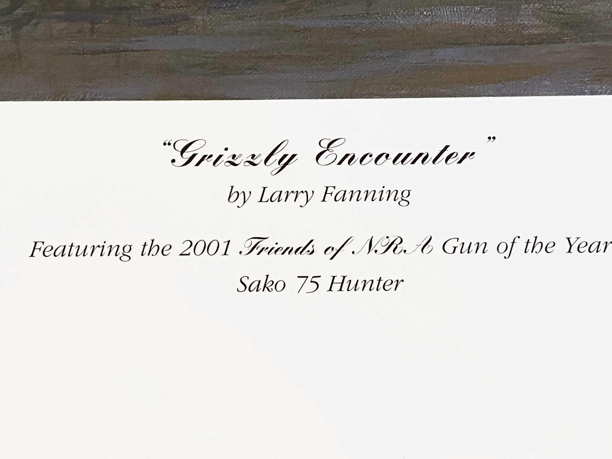 Grizzly Encounter Larry Fanning Artist Proof Lithograph Print on Paper Artist Hand Signed and AP Numbered