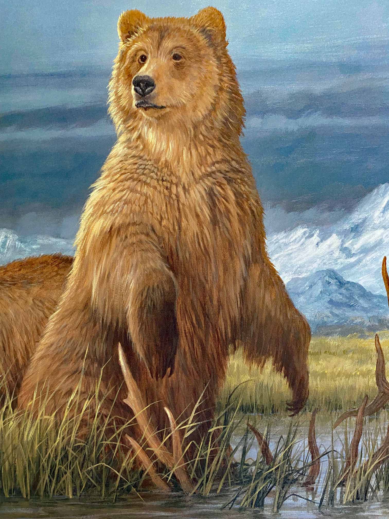 Grizzly Encounter Larry Fanning Artist Proof Lithograph Print on Paper Artist Hand Signed and AP Numbered
