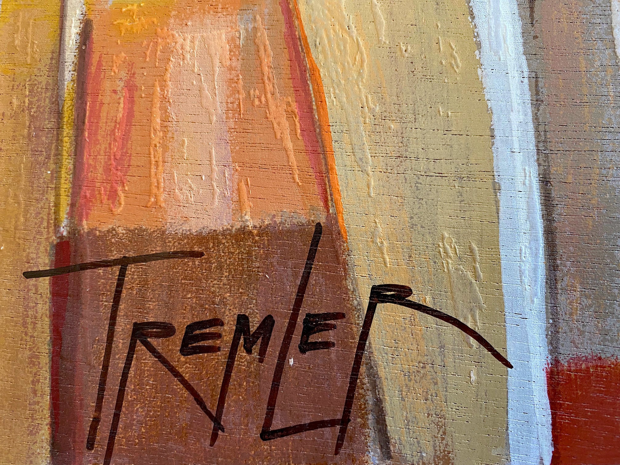 Untitled Yuri Tremler Serigraph on Wood Panel Artist Hand Signed and Numbered