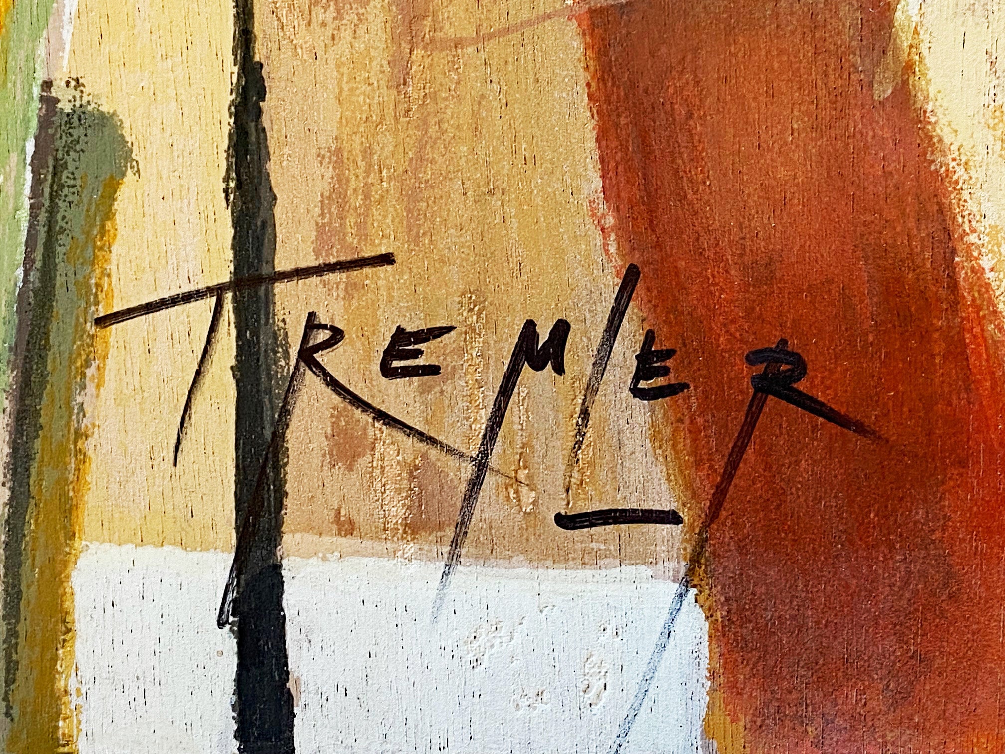 Untitled Yuri Tremler Serigraph on Wood Panel Artist Hand Signed and Numbered