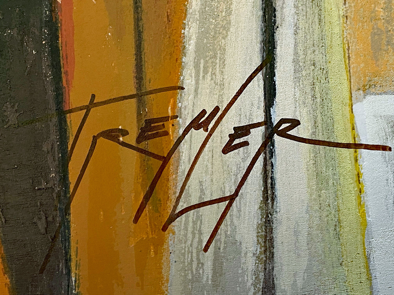 Untitled Yuri Tremler Serigraph on Wood Panel Artist Hand Signed and Numbered