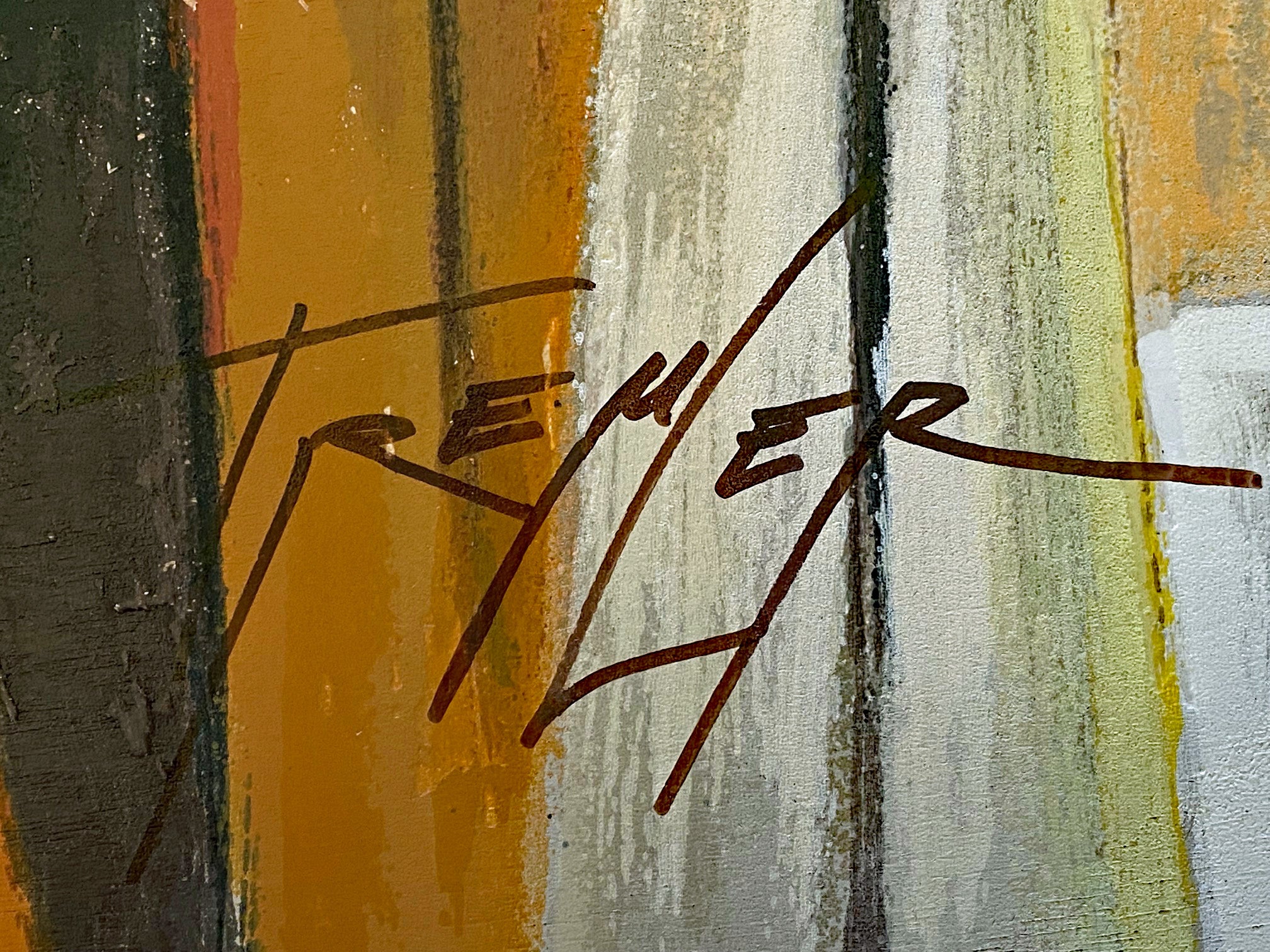 Untitled Yuri Tremler Serigraph on Wood Panel Artist Hand Signed and Numbered