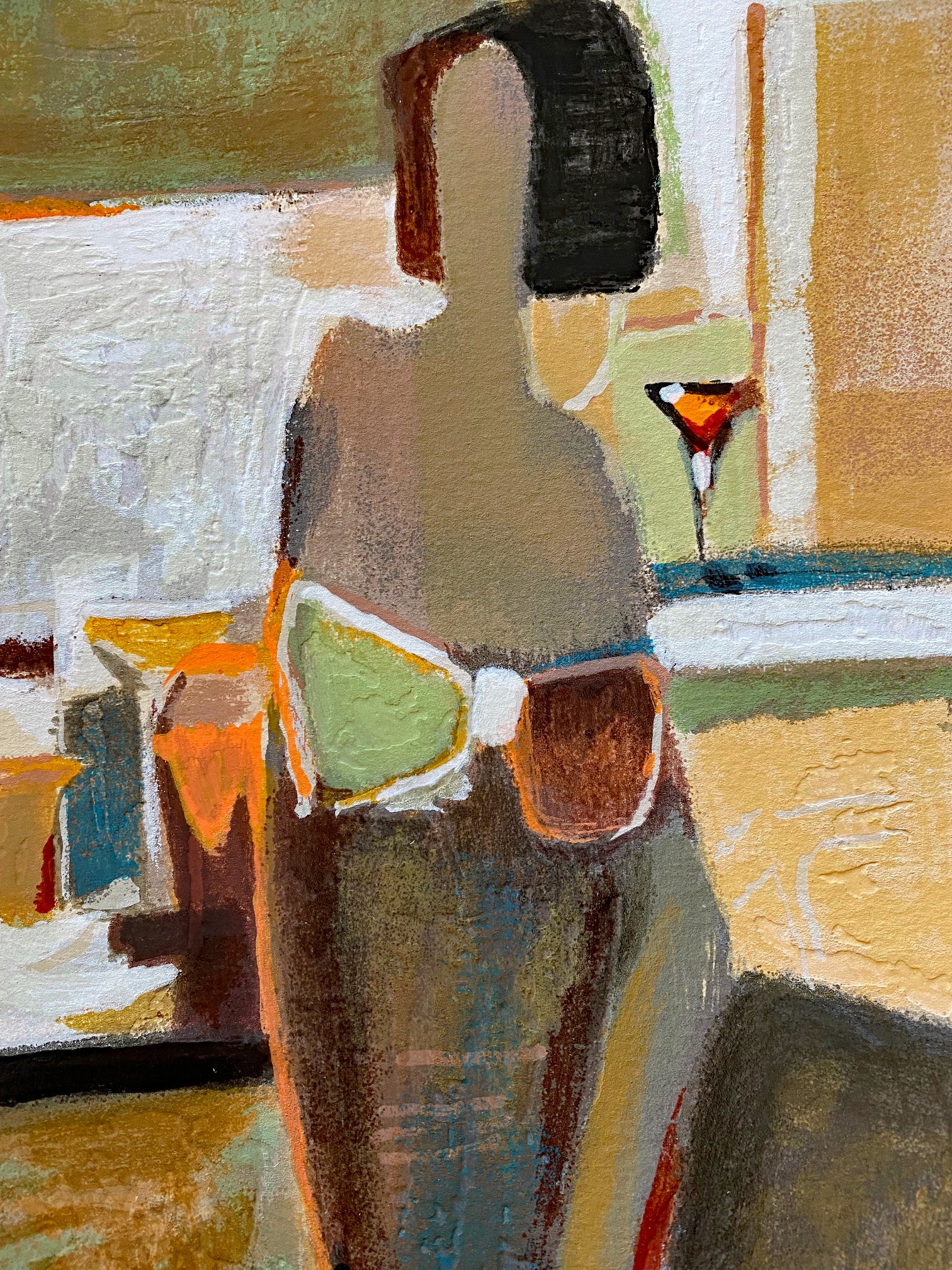 Bar Scene II Yuri Tremler Serigraph Print Artist Hand Signed and Numbered