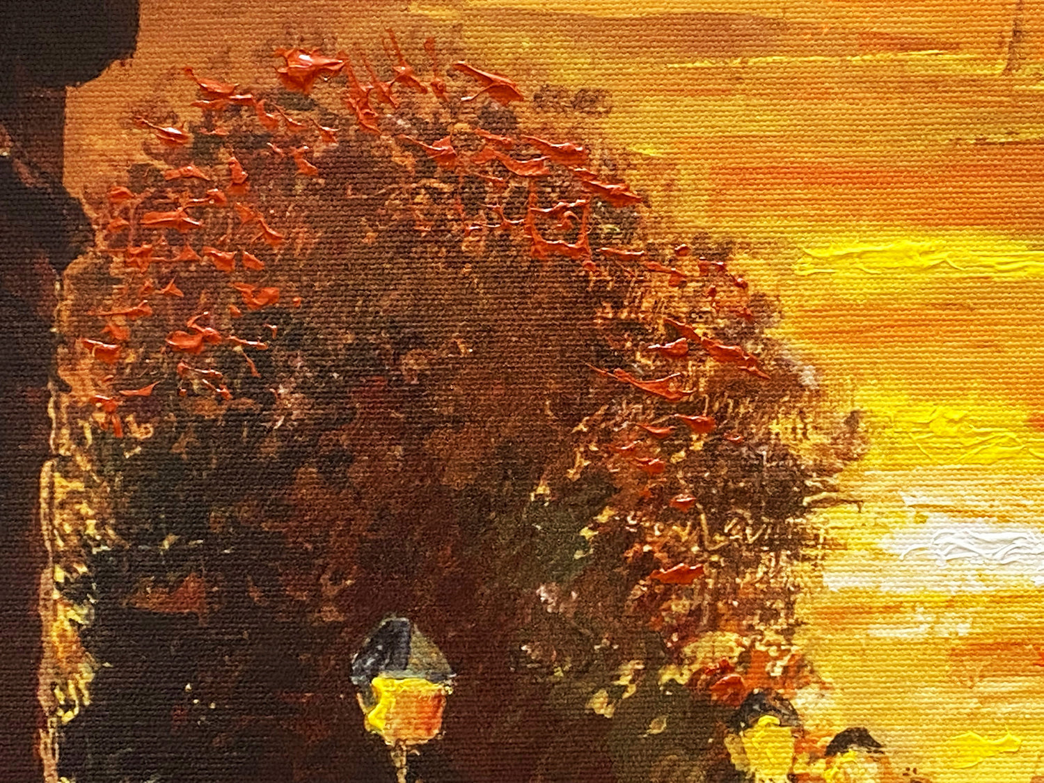 Twilight on the Seine II Howard Behrens Hand Embellished Canvas Giclée Print Artist Hand Signed and Numbered