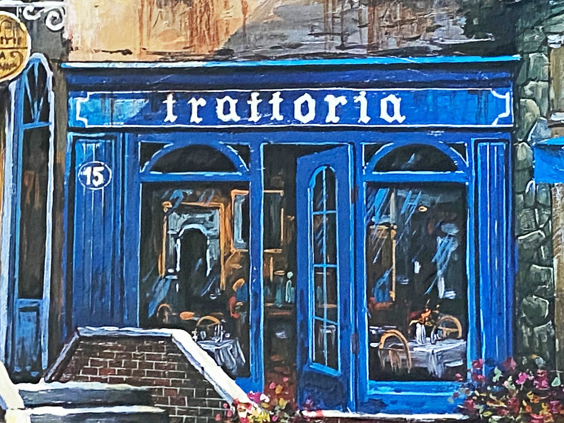 Outdoor Cafe Anatoly Metlan Printers Proof Lithograph Print Artist Hand Signed and PP Numbered