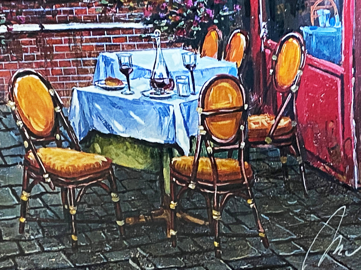 Outdoor Cafe Anatoly Metlan Artist Proof Lithograph Print Artist Hand Signed and AP Numbered