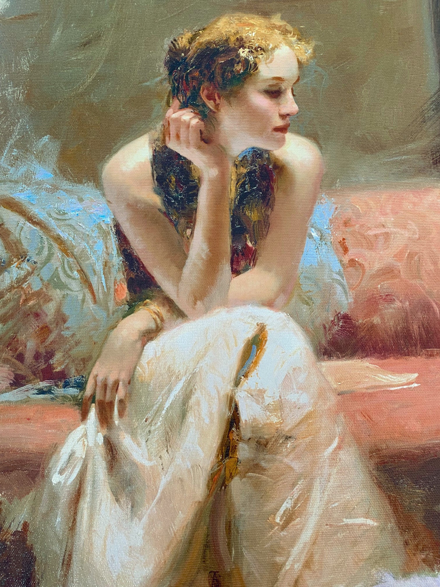 Thinking of You Pino Daeni Canvas Giclée Print Artist Hand Signed and Numbered