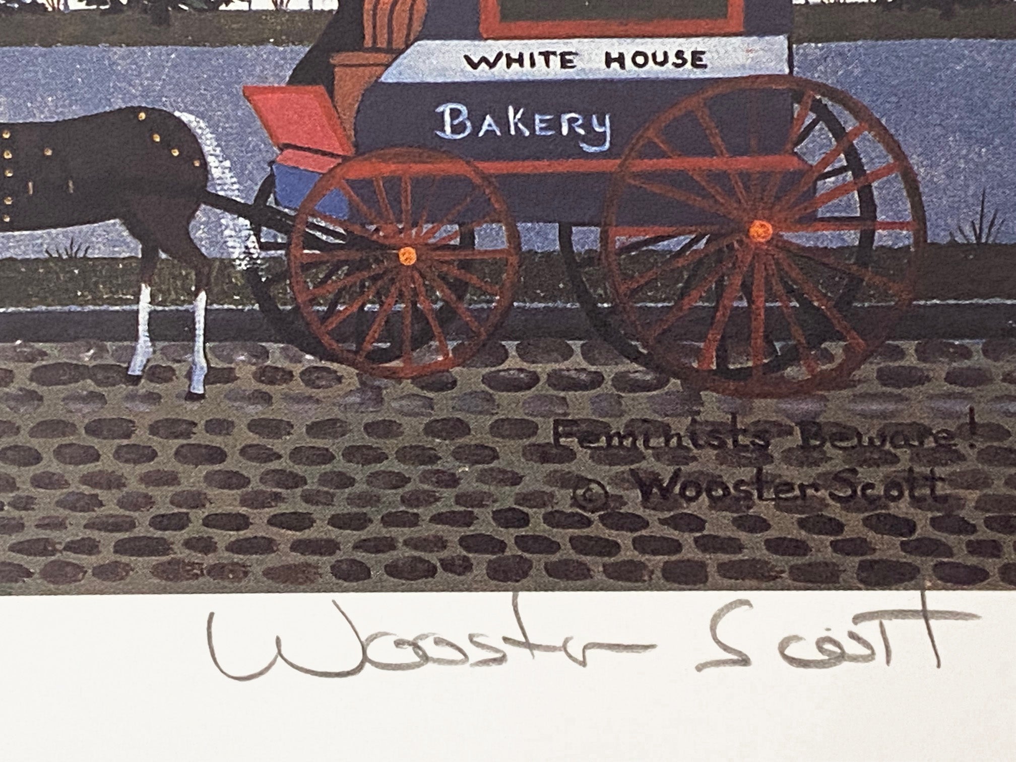 Feminists Beware Jane Wooster Scott Lithograph Print Artist Hand Signed and Numbered