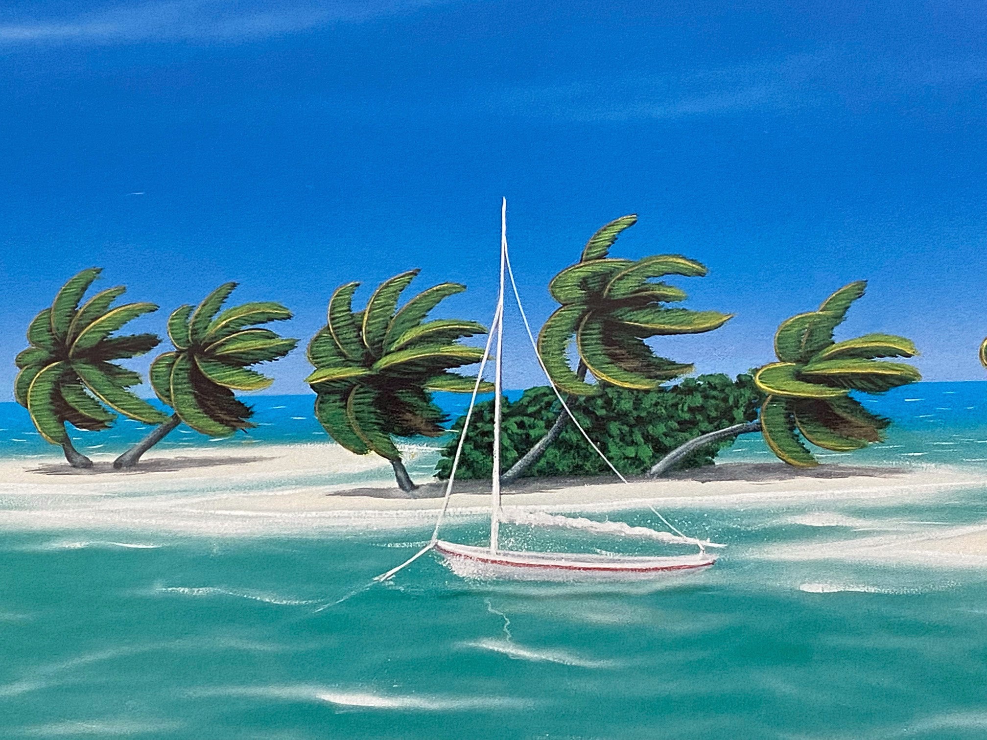 Tropical Breeze Dan Mackin Lithograph Print Artist Hand Signed and Numbered