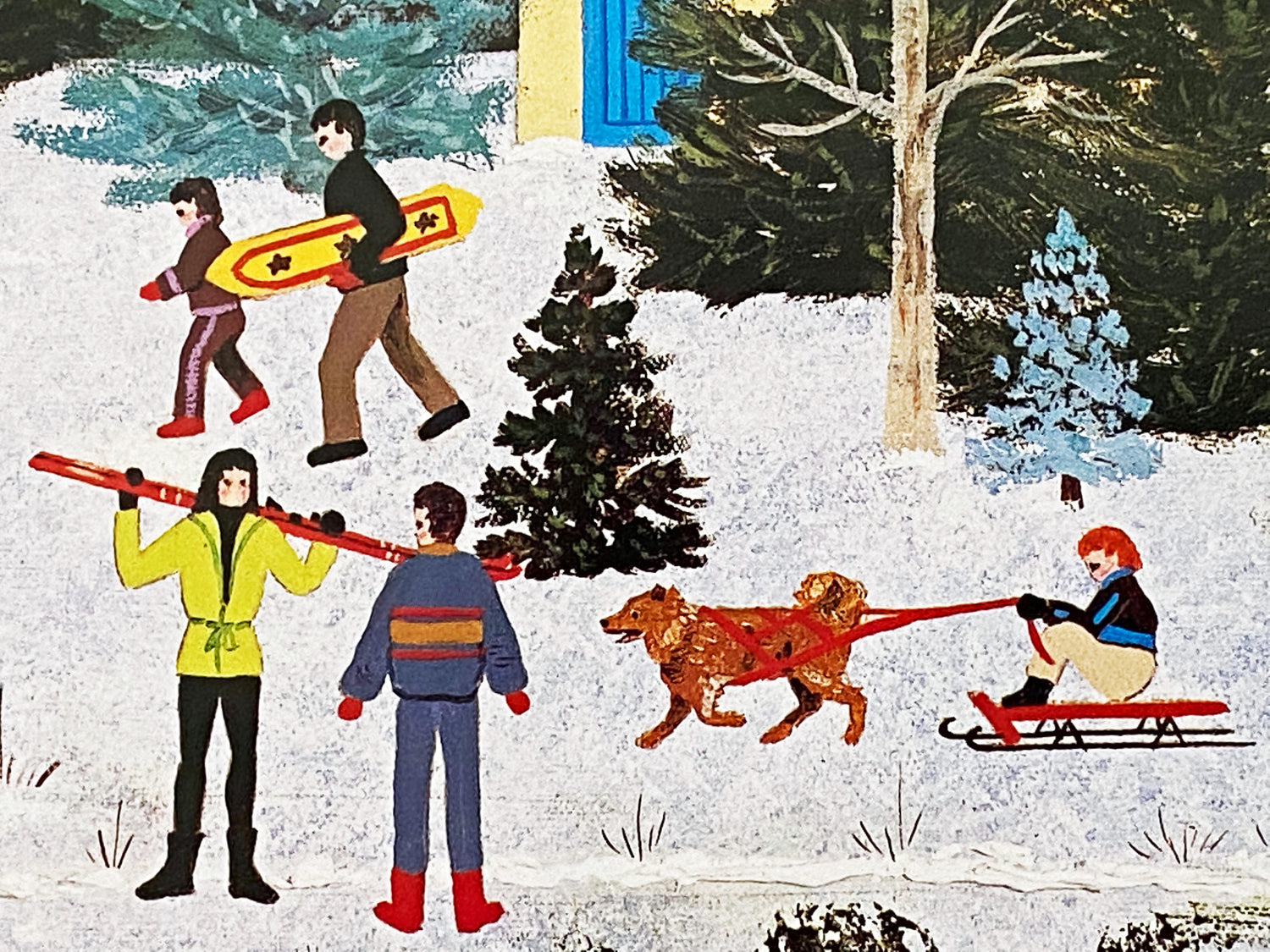 Embracing Winters Joys Jane Wooster Scott Lithograph Print Artist Hand Signed and Numbered