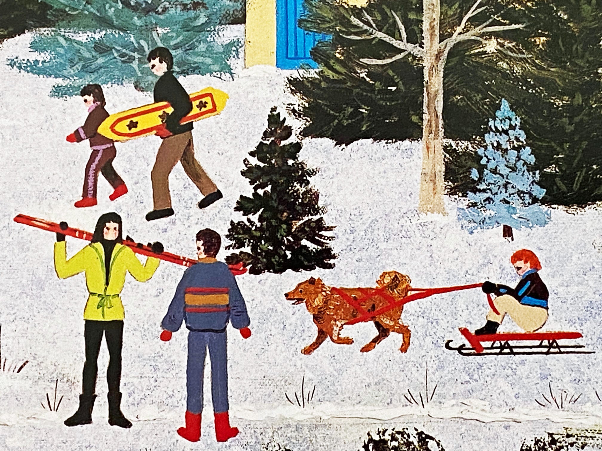 Embracing Winters Joys Jane Wooster Scott Lithograph Print Artist Hand Signed and Numbered