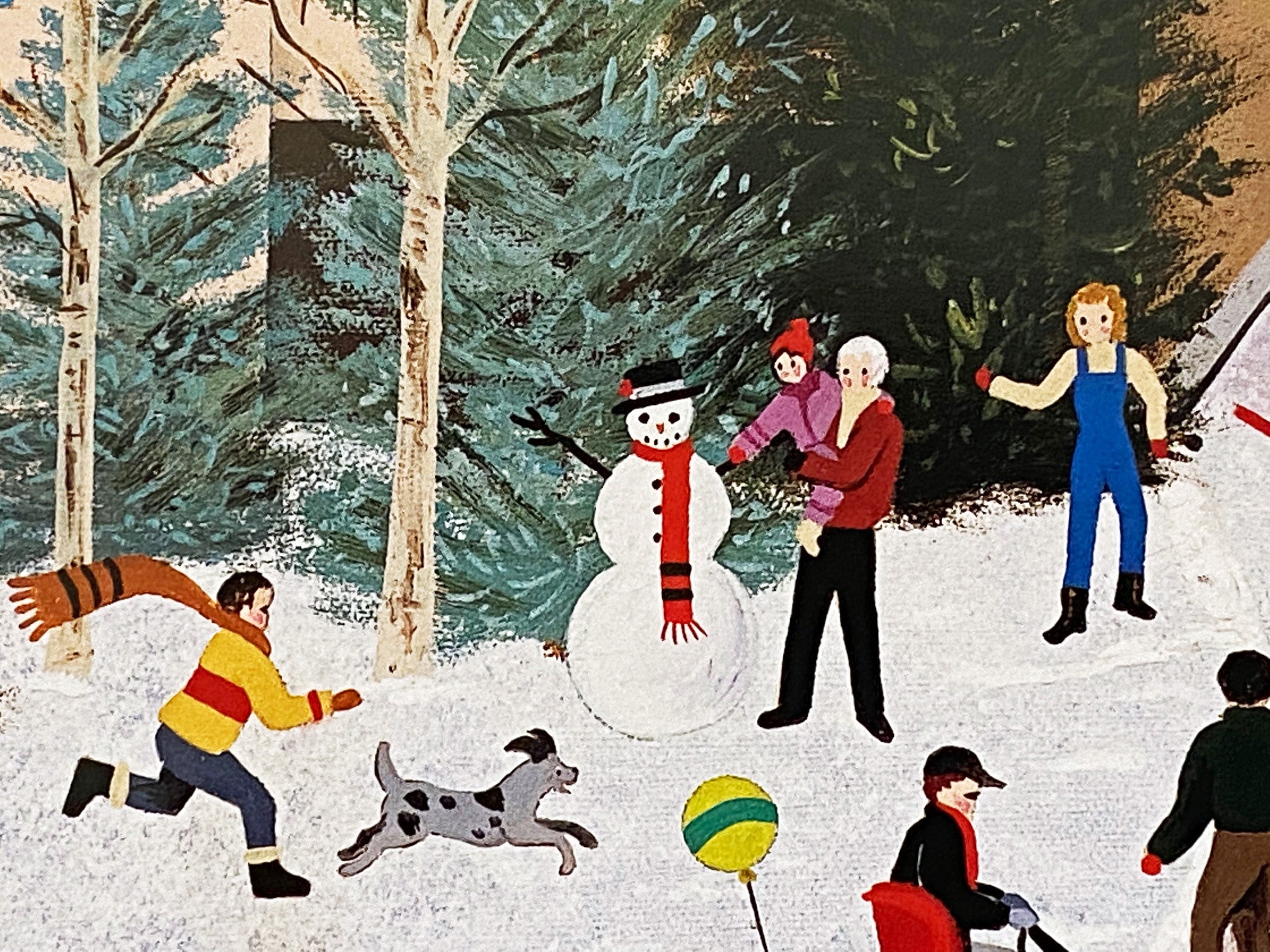 Embracing Winters Joys Jane Wooster Scott Lithograph Print Artist Hand Signed and Numbered