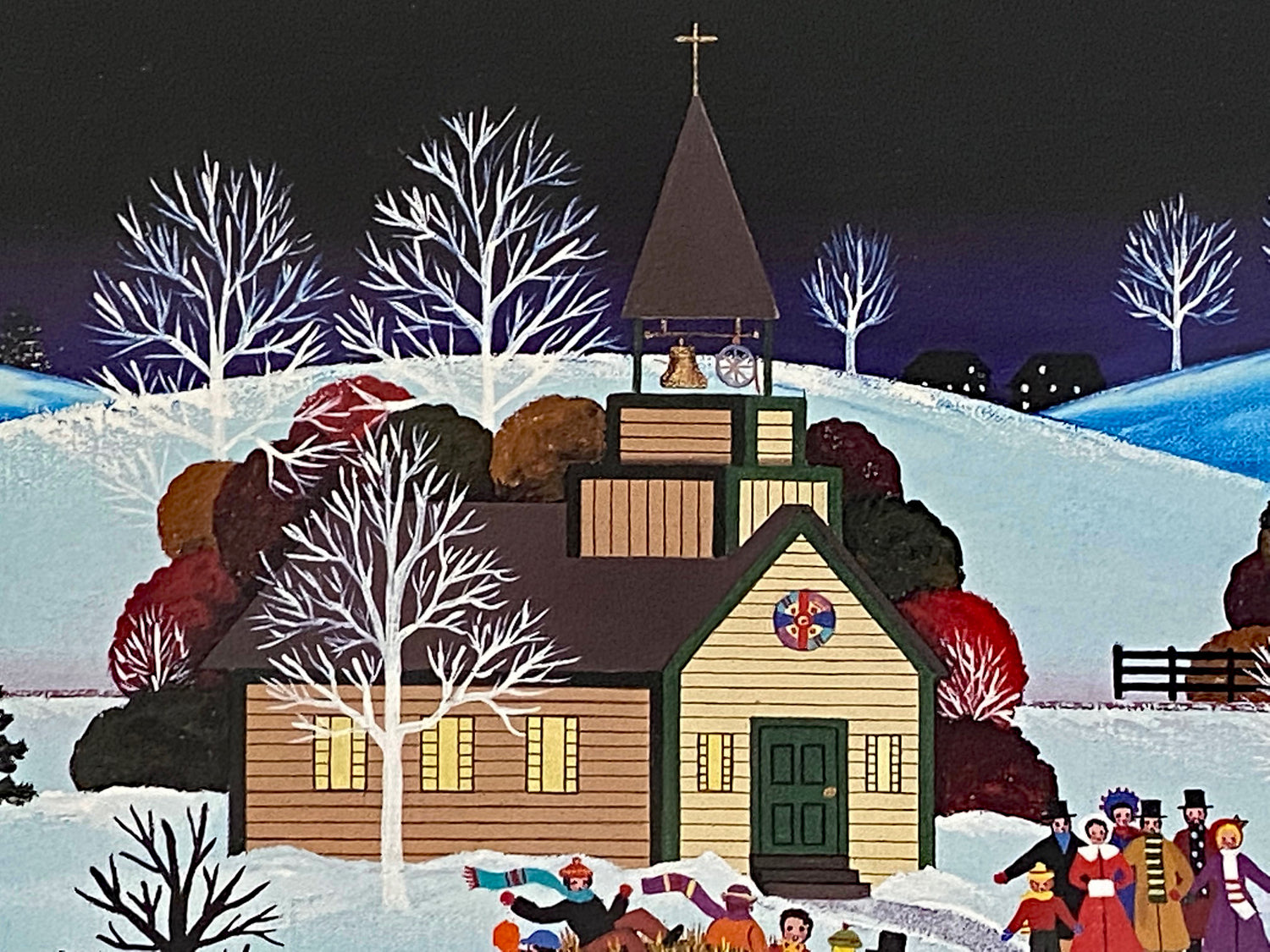Jingle Bells and Carolers Jane Wooster Scott Artist Proof Lithograph Print Artist Hand Signed and AP Numbered