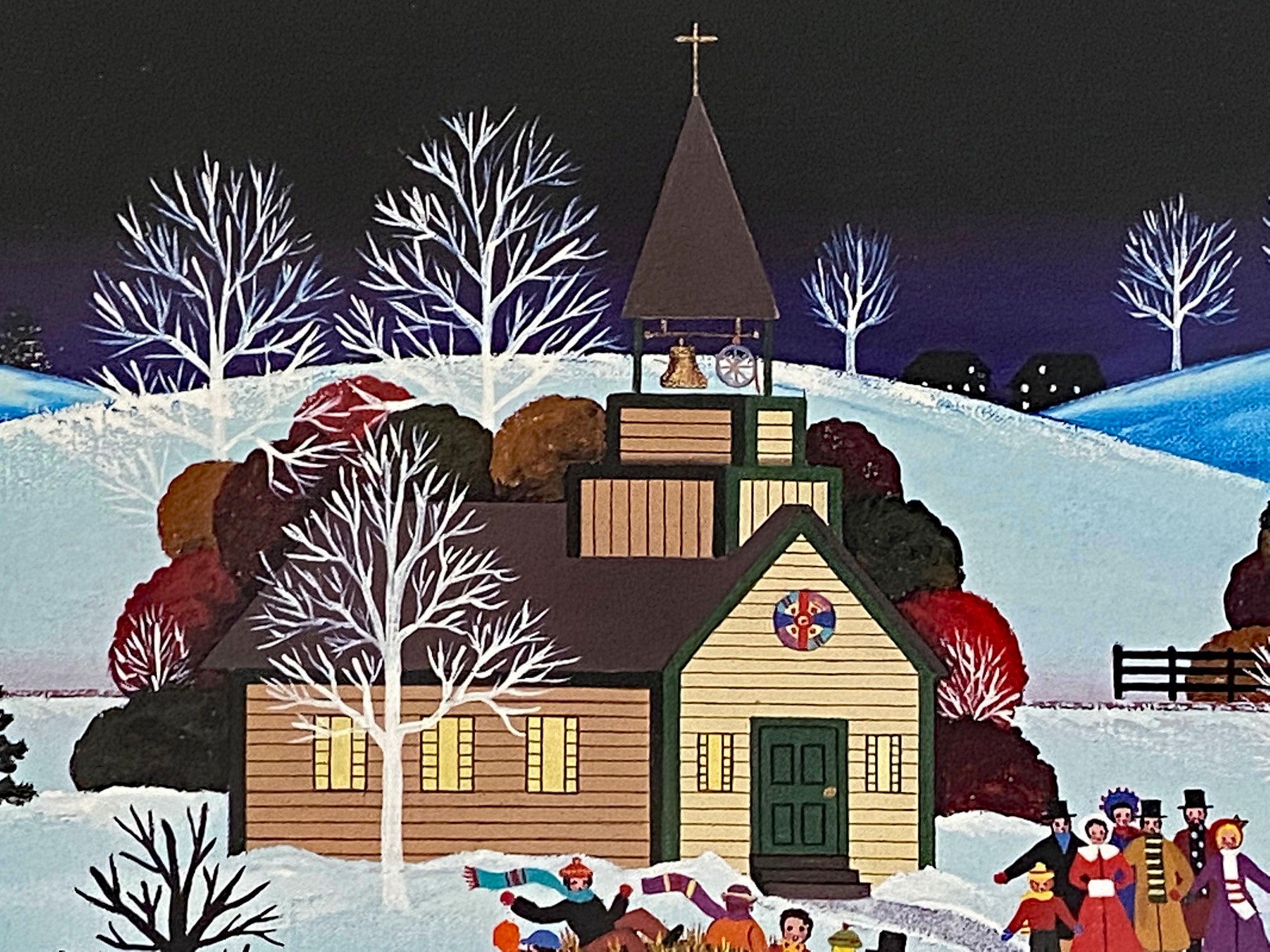 Jingle Bells and Carolers Jane Wooster Scott Artist Proof Lithograph Print Artist Hand Signed and AP Numbered