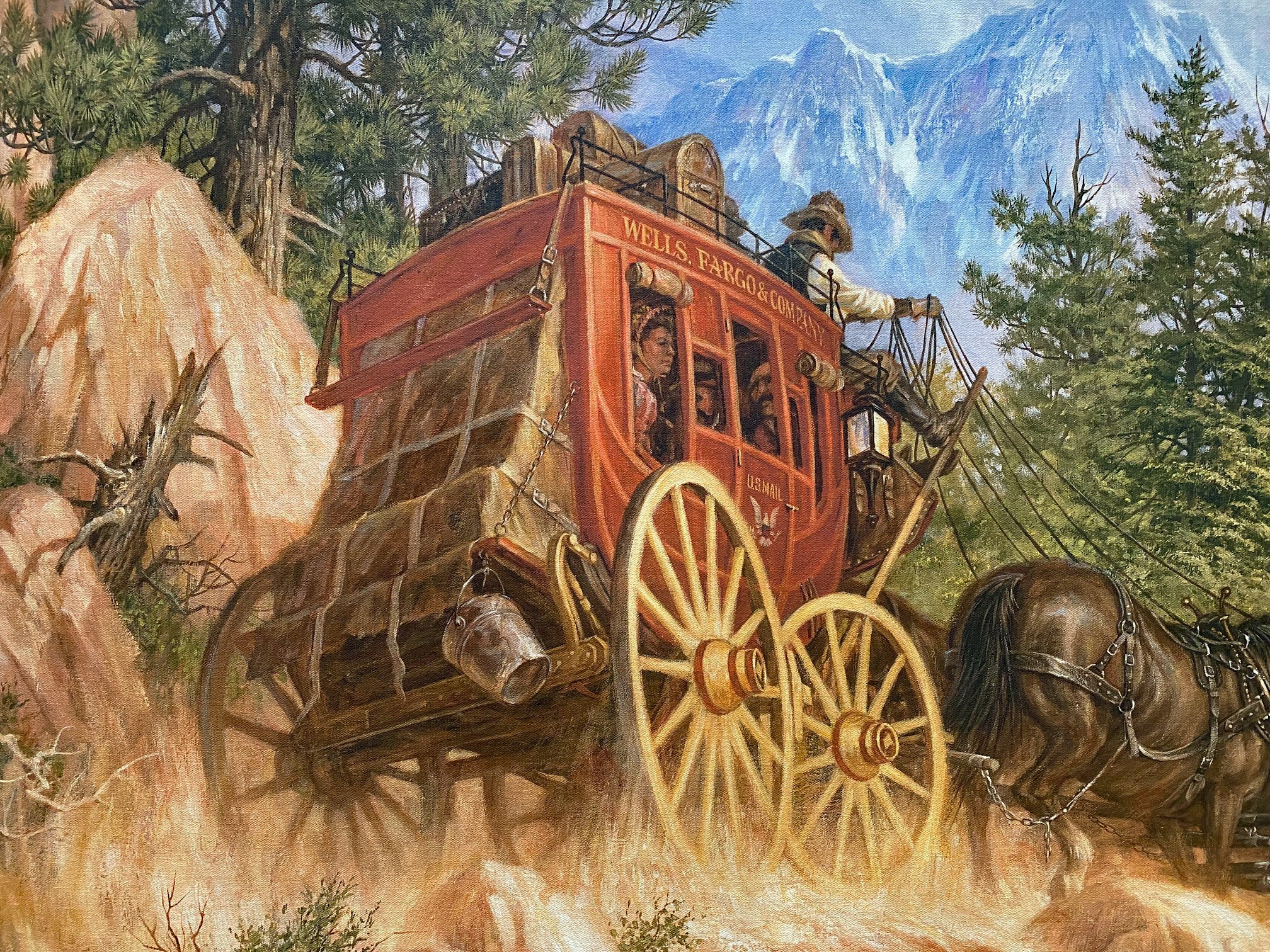 Last Stage to Denver Larry Fanning Artist Proof Giclée on Canvas Artist Hand Signed and APL Numbered