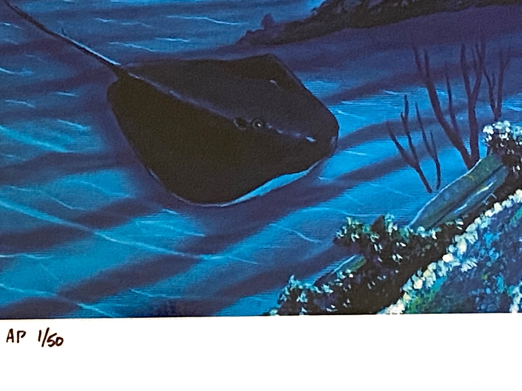 In the Company of Dolphins Wyland Artist Proof Mixed Media Artist Hand Signed and AP Numbered