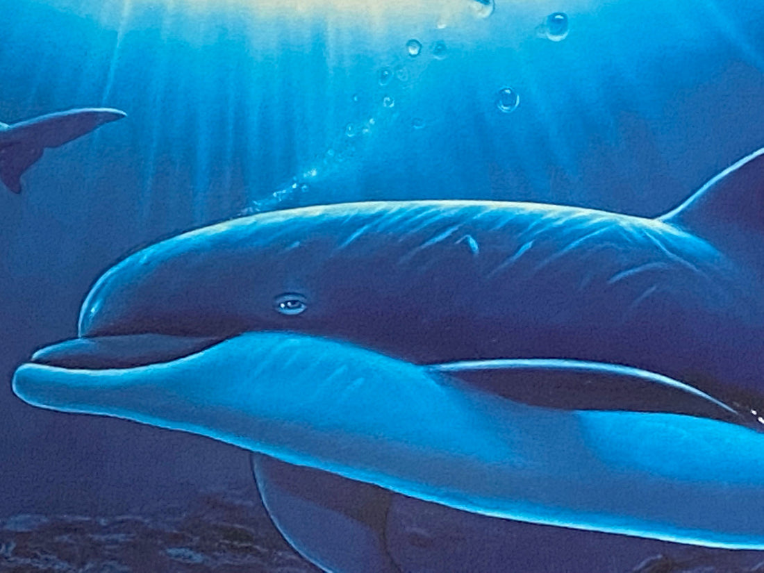 In the Company of Dolphins Wyland Artist Proof Mixed Media Artist Hand Signed and AP Numbered