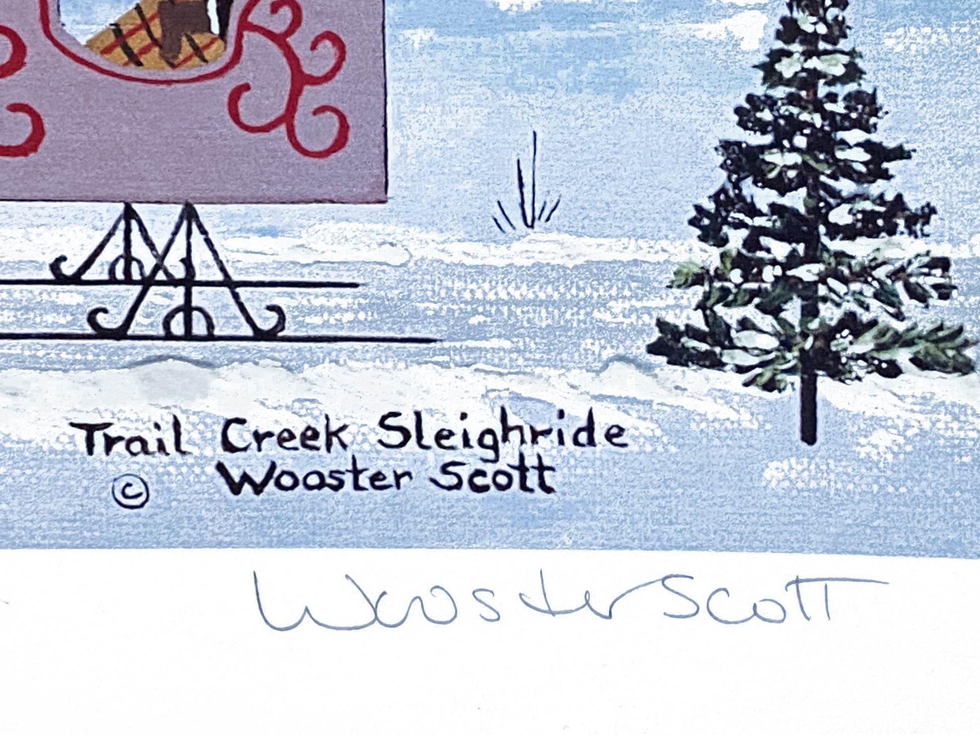 Trail Creek Sleigh Ride - Limited Edition Lithograph on Paper by Jane Wooster Scott