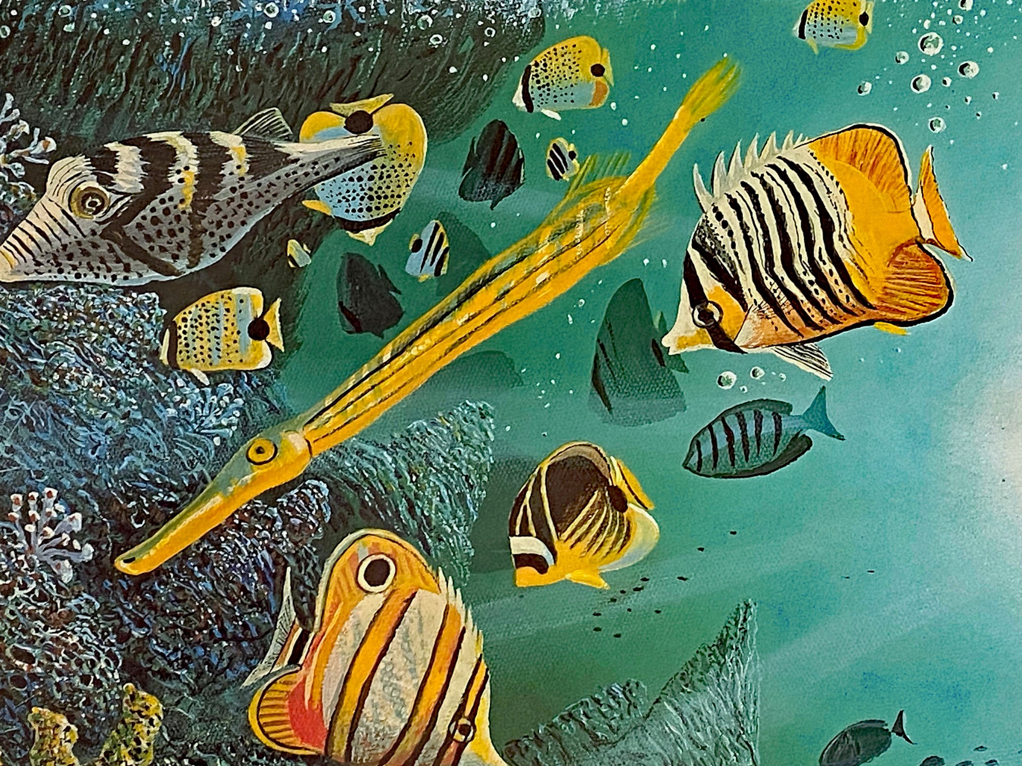 Menehunes of Hanalei Robert Lyn Nelson Mixed Media Print with Artist Hand Drawn Remarque Signed and Numbered