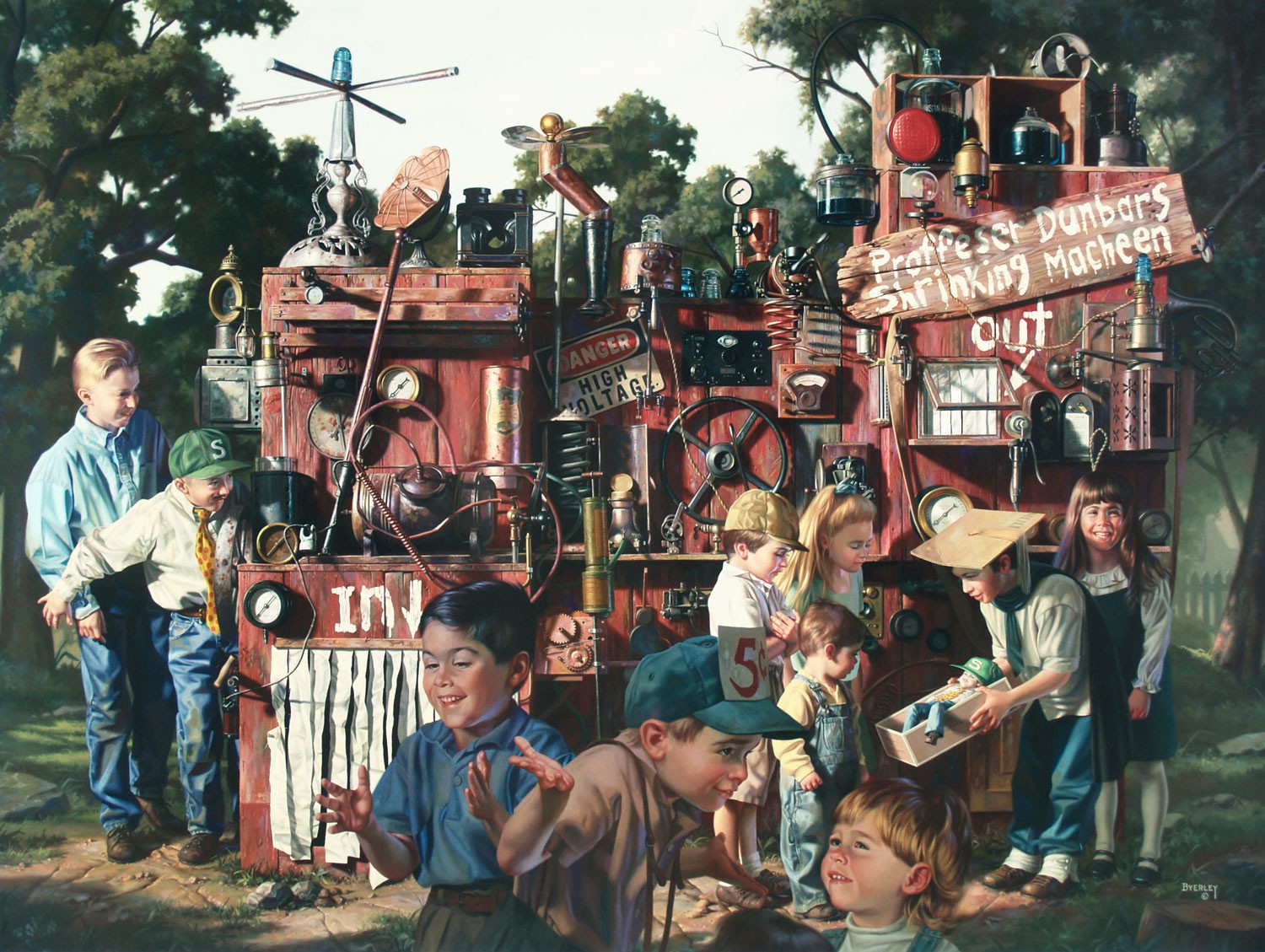 Incredible Shrinking Machine Bob Byerley Canvas Giclée Print Artist Hand Signed and Numbered