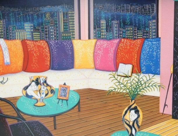 Interior with Cocteau Fanch Ledan Artist Proof Fine Art Seriolithograph Print Artist Hand Signed and Numbered