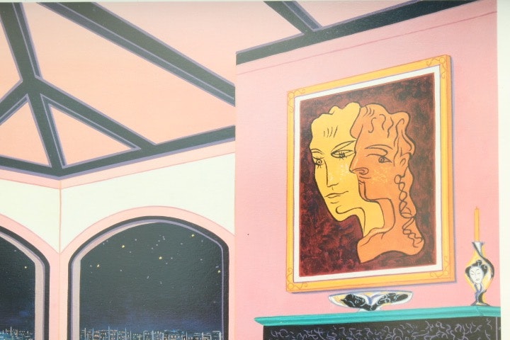 Interior with Cocteau Fanch Ledan Artist Proof Fine Art Seriolithograph Print Artist Hand Signed and Numbered