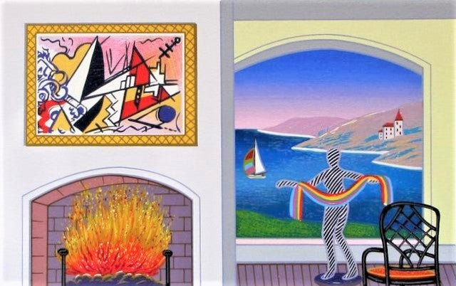 Interior with Leger Fanch Ledan Artist Proof Serigraph Print Artist Hand Signed and EA Numbered