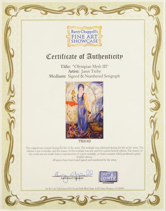 Olympian Myth III Janet Treby Serigraph Print Artist Hand Signed and Numbered