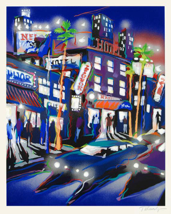 Hollywood Hotel James Talmadge Serigraph Print Artist Hand Signed and Numbered