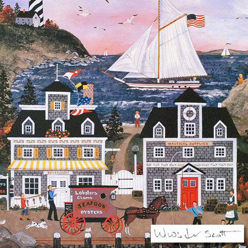 Waterfront Day Dreams Jane Wooster Scott Lithograph Print Artist Hand Signed and Numbered