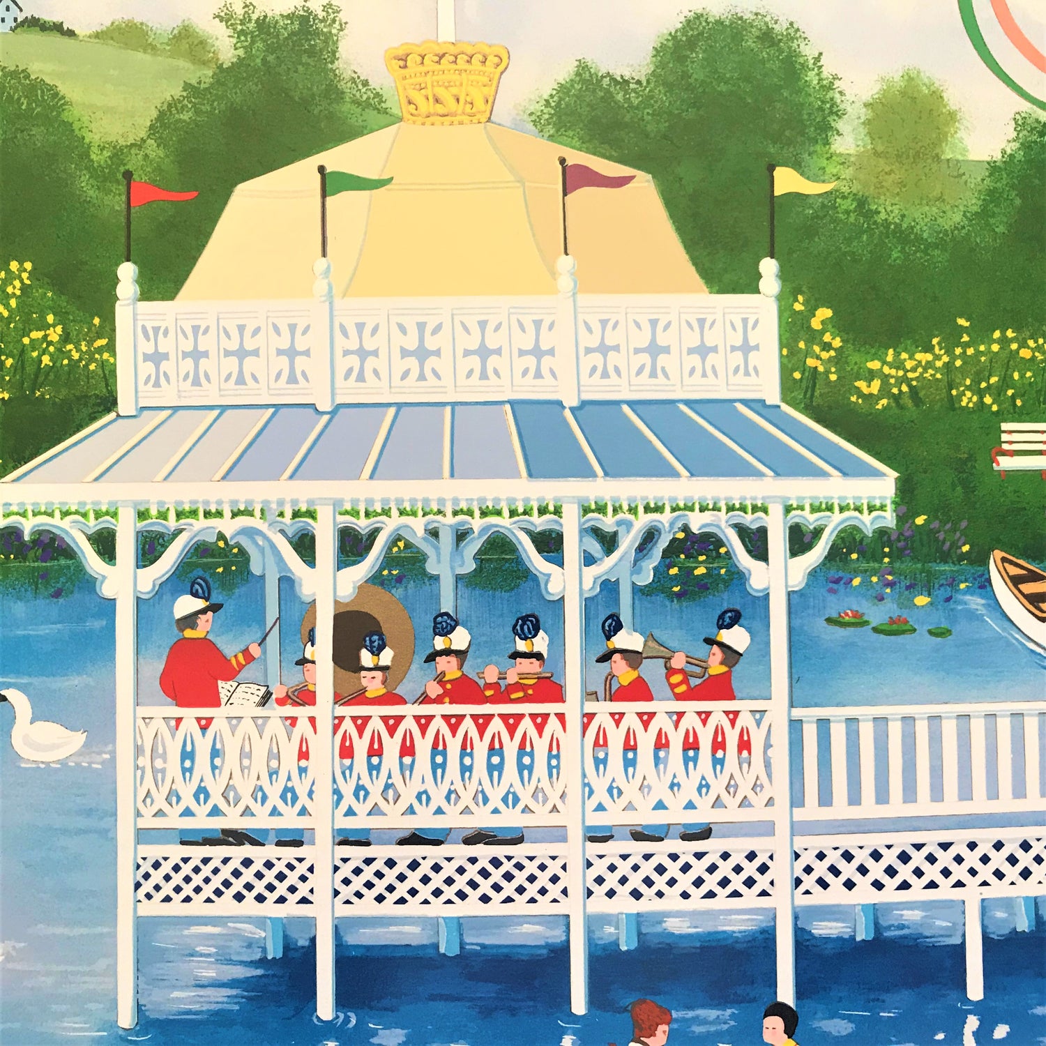 The Mothers Day Picnic Jane Wooster Scott Serigraph Print Artist Hand Signed and Numbered