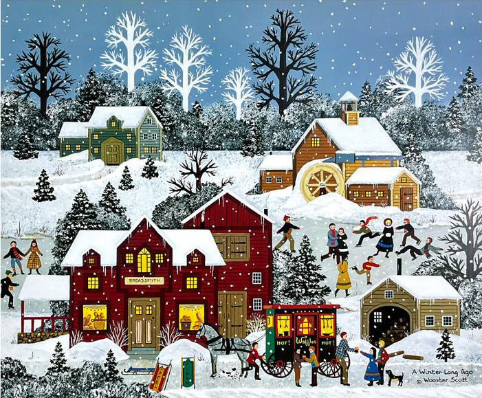 A Winter Long Ago Jane Wooster Scott Lithograph Print Artist Hand Signed and Numbered