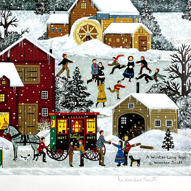 A Winter Long Ago Jane Wooster Scott Lithograph Print Artist Hand Signed and Numbered