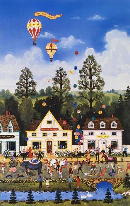 A Rambunctious Razzle Dazzle Jane Wooster Scott Lithograph Print Artist Hand Signed and Numbered