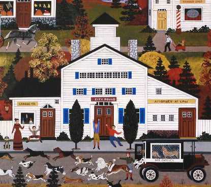 Doggie Deliverance Jane Wooster Scott Lithograph Print Artist Hand Signed and Numbered