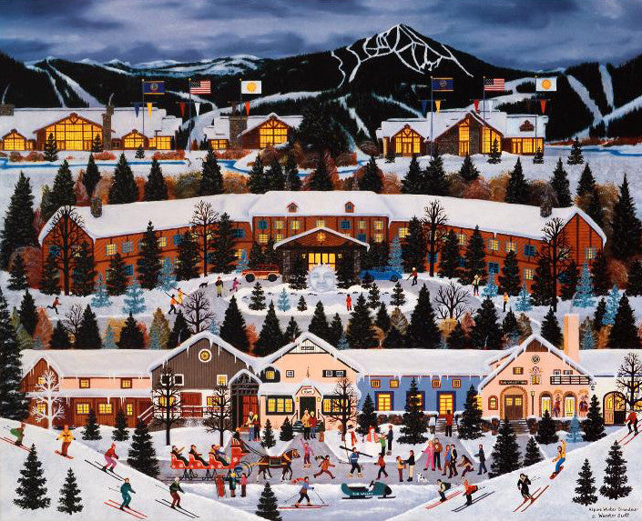 Alpine Winter Grandeur Jane Wooster Scott Lithograph Print Artist Hand Signed and Numbered