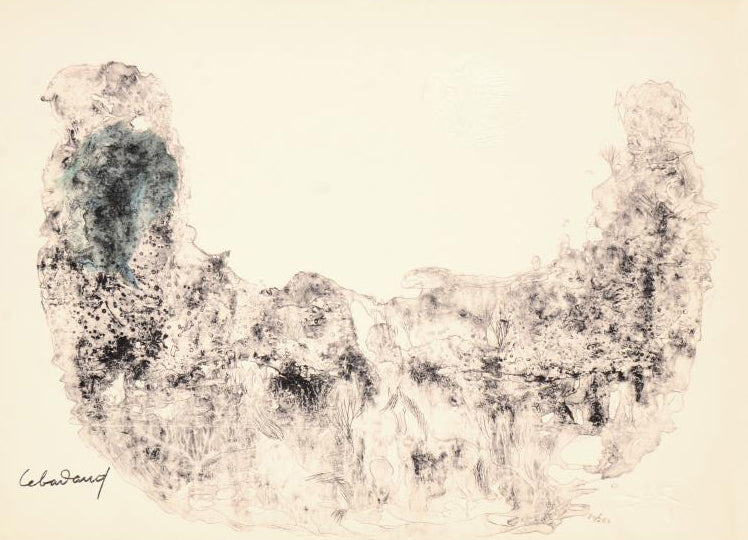 Abstract I Lebadang Hand Water Colored Lithograph Print Artist Plate Signed and Numbered