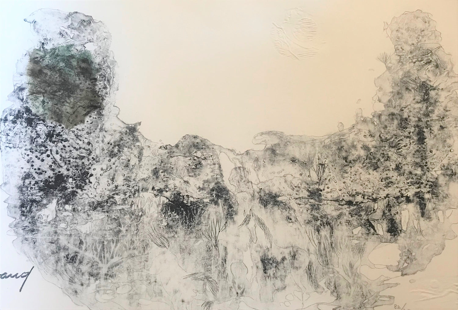 Abstract I Lebadang Hand Water Colored Lithograph Print Artist Plate Signed and Numbered