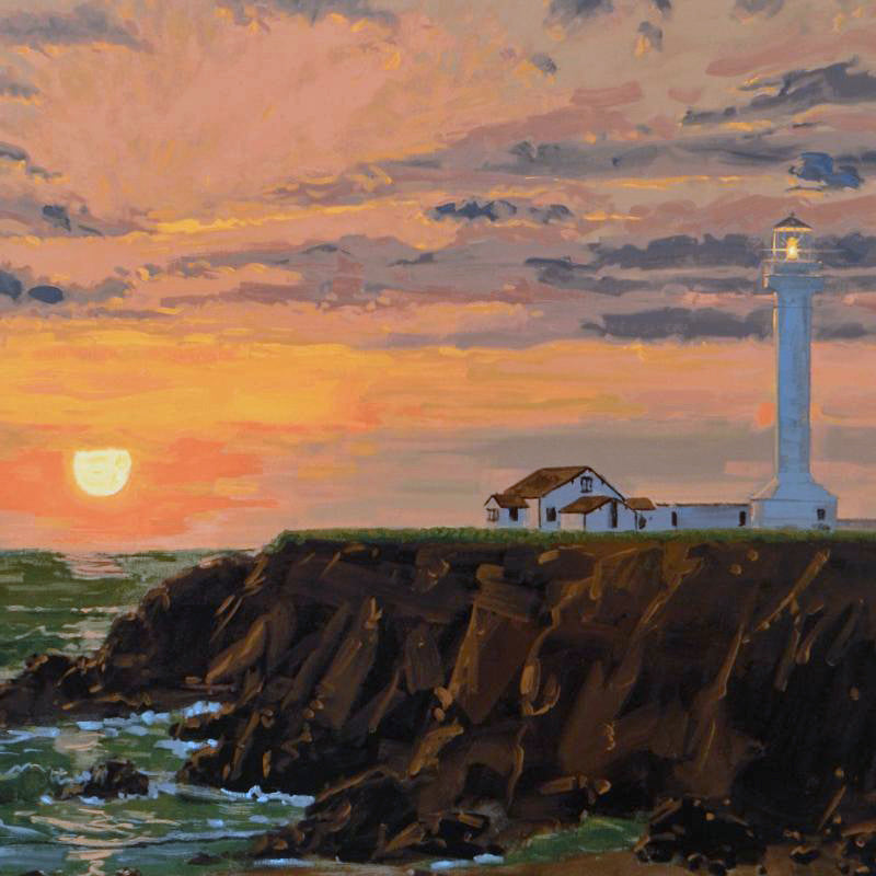 Point Arena Lindsay Dawson Serigraph Print Artist Hand Signed and Numbered