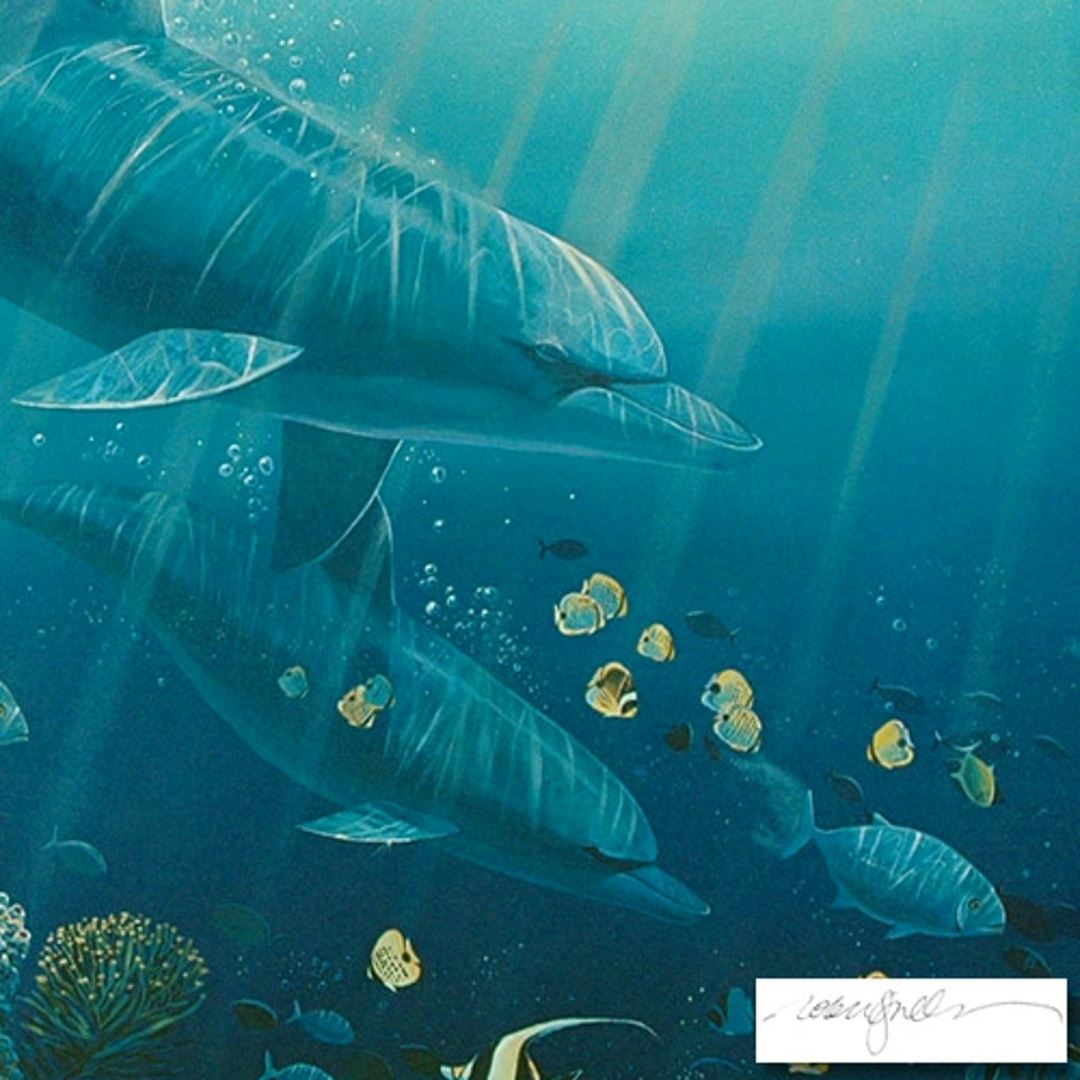 Lahaina Sea Flight Robert Lyn Nelson Mixed Media Print Artist Hand Signed and Numbered