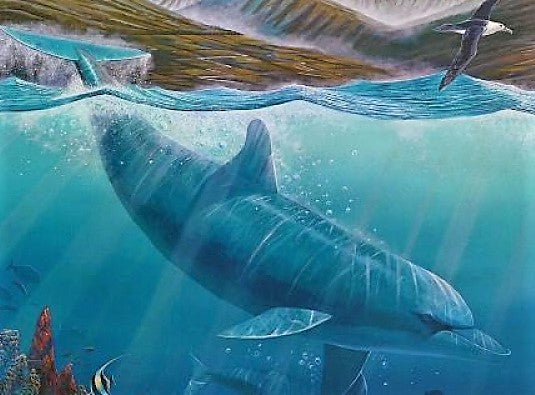 Lahaina Sea Flight Robert Lyn Nelson Mixed Media Print Artist Hand Signed and Numbered