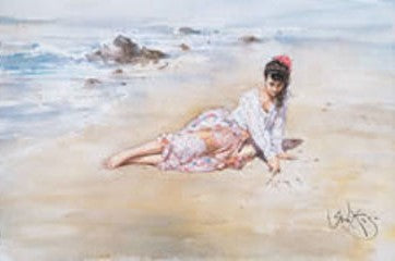 Letters in the Sand Gordon King Lithograph Print Artist Hand Signed Numbered